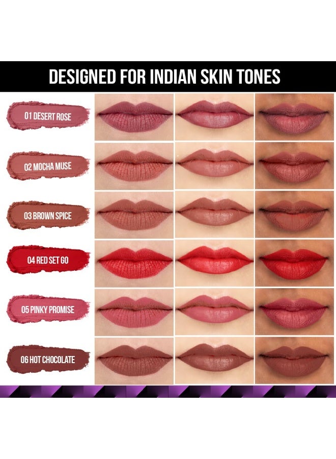 Staze 9to9 Velvet Kiss Lipstick | Matte + Intense Color Lipstick | 12H Long Stay | Moisturizing & Lightweight Formula | 05 Pinky Promise | 3.8g - Image 2